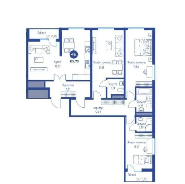 Сотилади 4 хонали квартира, 122 м², 8/15 қават — Мирзо Улуғбек тумани