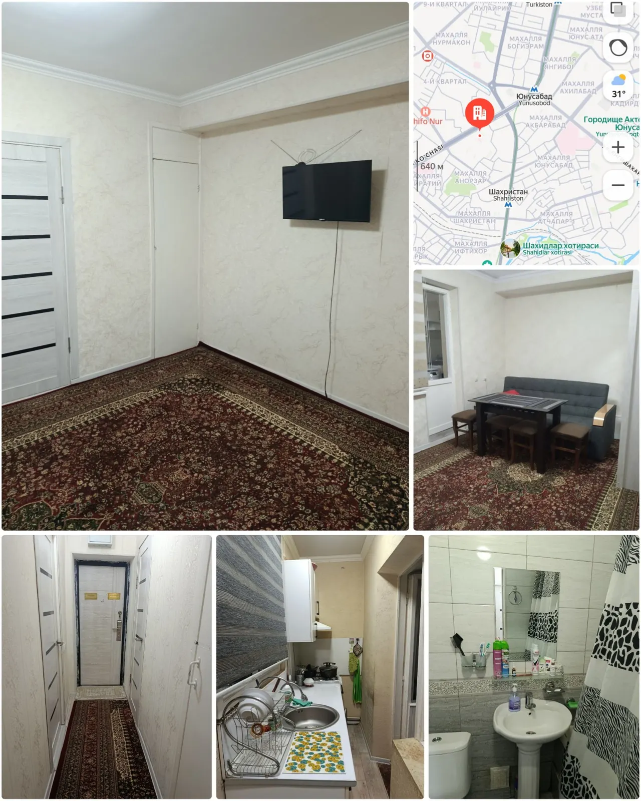 Сотилади 1 хонали квартира, 28 м², 3/4 қават — Юнусобод тумани