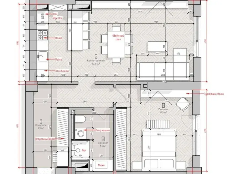 Сотилади 2 хонали квартира, 67 м² — Чилонзор тумани