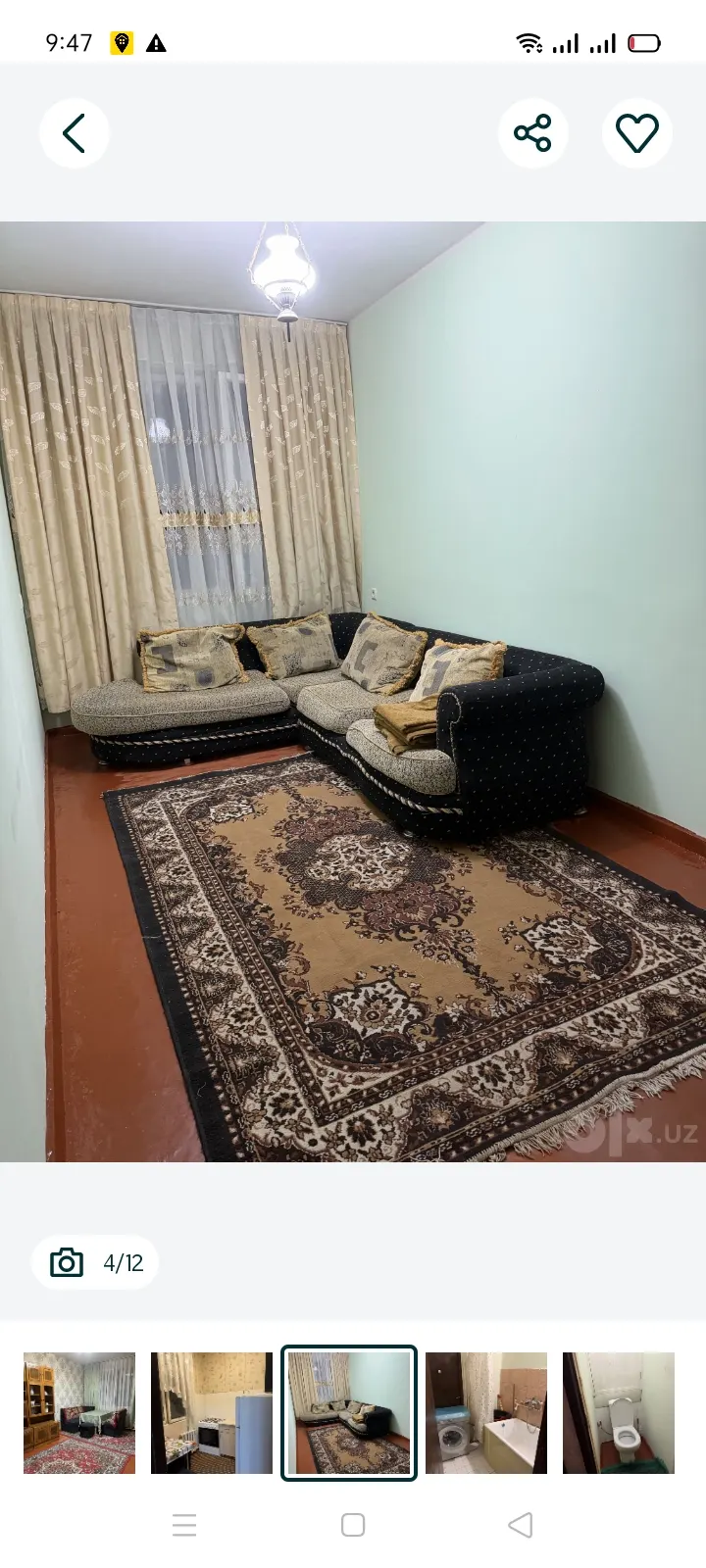 Ijaraga beriladi 2 xonali kvartira, 50 m², 4/4 qavat — Mirzo Ulugʻbek tumani