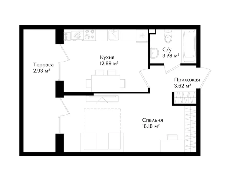 Сотилади 1 хонали квартира, 37 м², 1/16 қават — Яшнобод тумани
