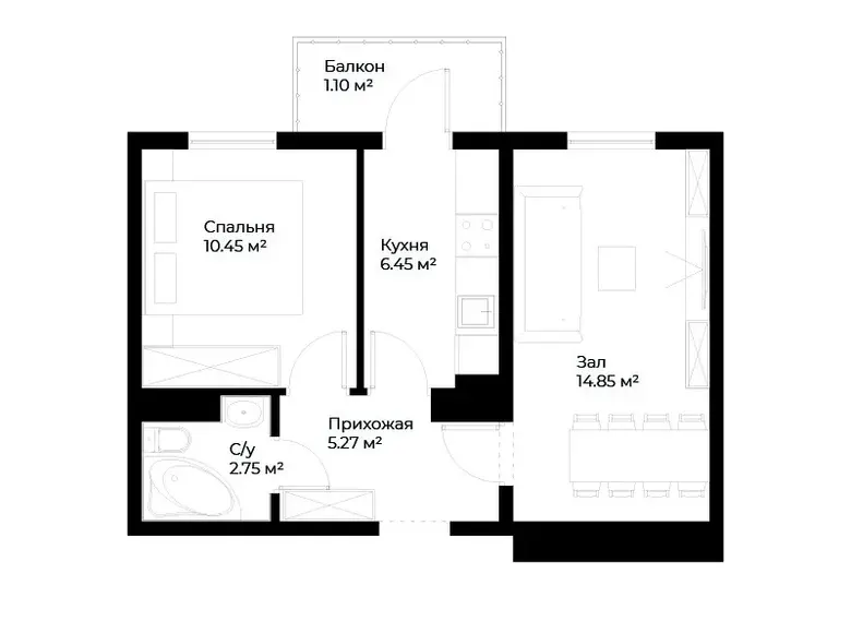 Продаётся 2-комнатная квартира, 41 м², 5/16 этаж — Мирабадский район