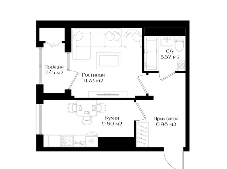 Sotiladi 1 xonali kvartira, 35 m², 2/16 qavat — Yashnobod tumani