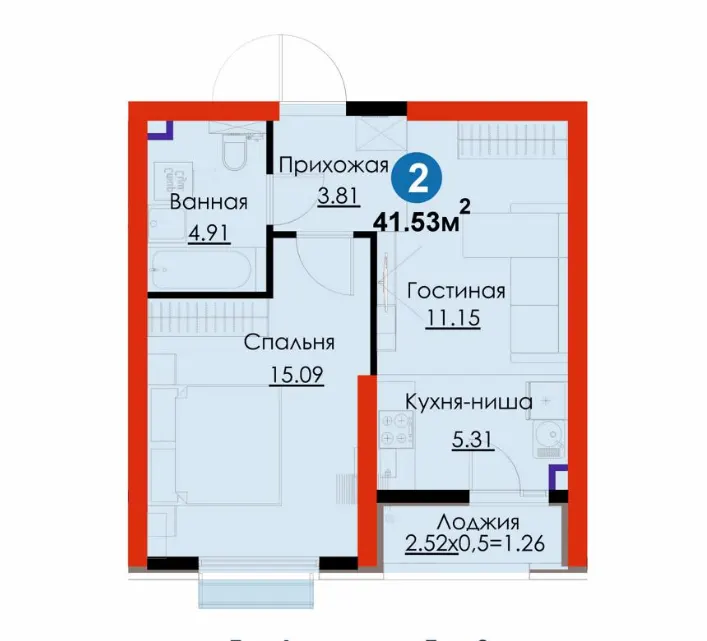 Sotiladi 2 xonali kvartira, 42 m², 1/9 qavat — Yashnobod tumani