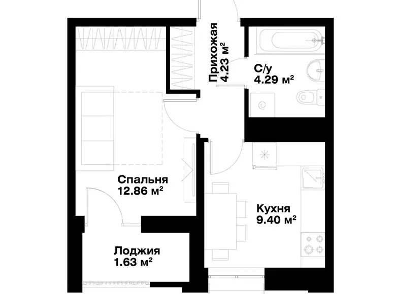 Sotiladi 1 xonali kvartira, 33 m², 5/15 qavat — Mirobod tumani