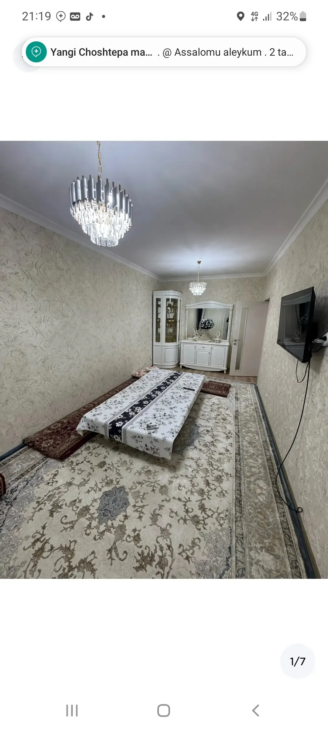 Сотилади 2 хонали квартира, 60 м², 6/7 қават — Янгиҳаёт тумани