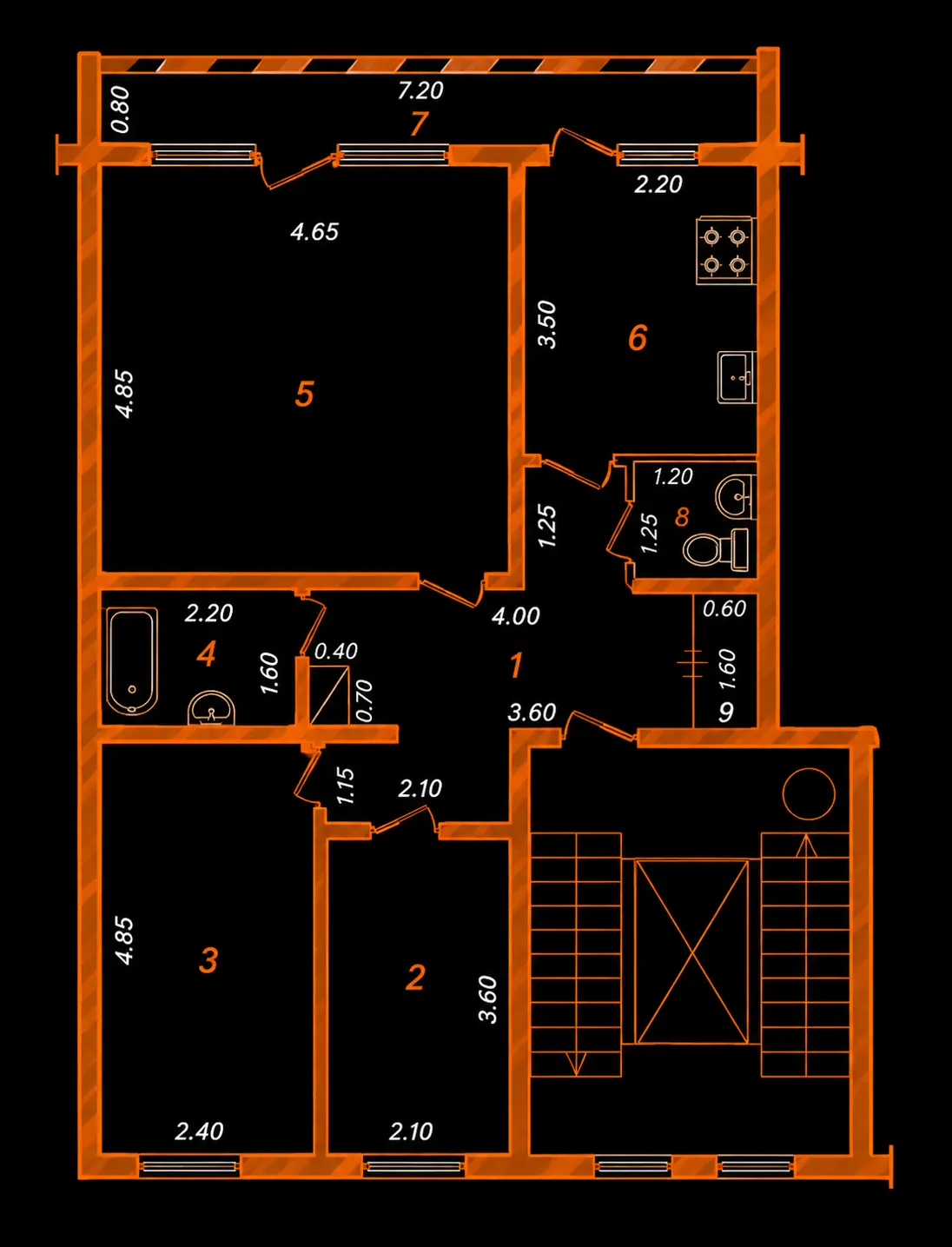 Продаётся 3-комнатная квартира, 72 м², 4/9 этаж — Мирзо-Улугбекский район