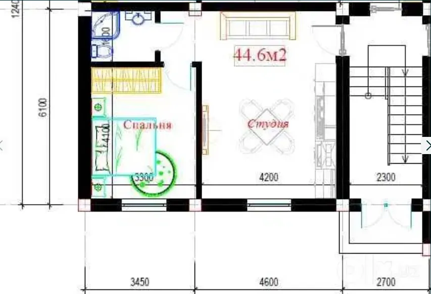 Продаётся 2-комнатная квартира, 89,2 м², 1/2 этаж — Алмазарский район