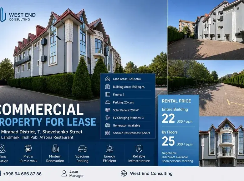 Сдаётся коммерческое помещение, 1601 м², 11.3 сот. — Мирабадский район