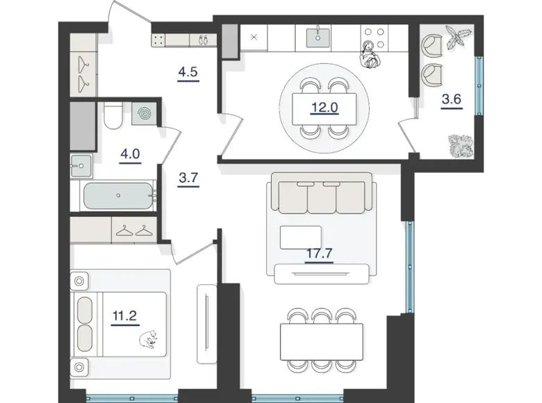 Сотилади 2 хонали квартира, 59 м², 8/30 қават — Яшнобод тумани