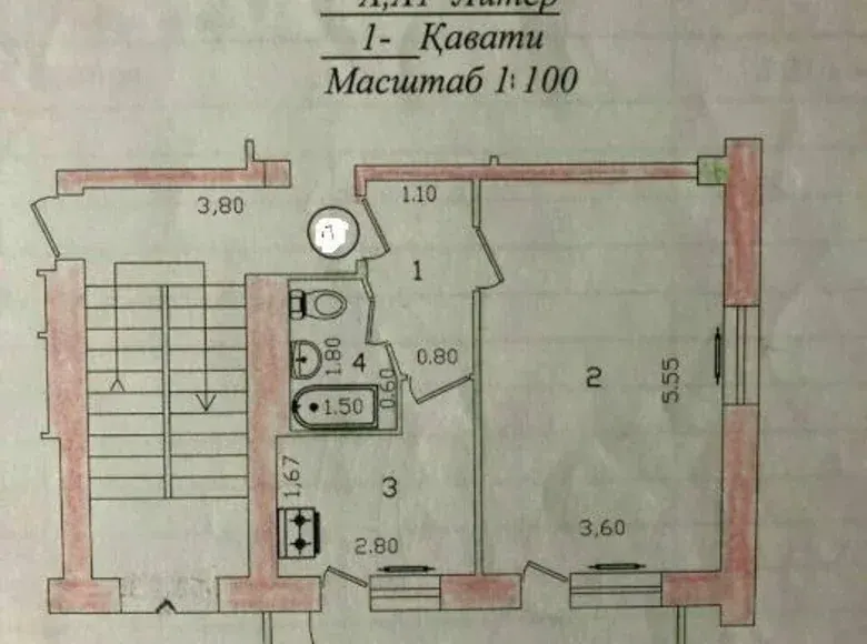 Sotiladi 1 xonali kvartira, 42 m², 3/4 qavat — Yakkasaroy tumani