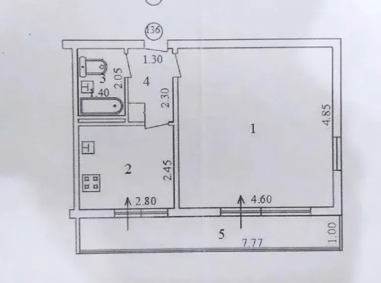 Сотилади 1 хонали квартира, 42 м², 9/9 қават — Тошкент шаҳри
