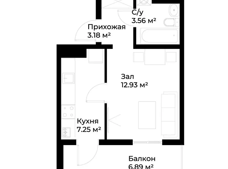 Sotiladi 1 xonali kvartira, 29 m², 15/16 qavat — Yashnobod tumani