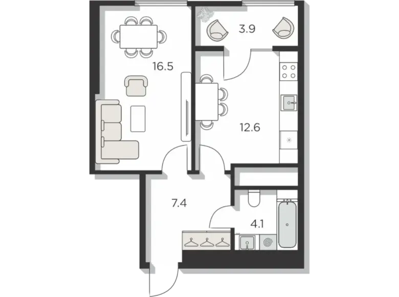 Сотилади 1 хонали квартира, 45 м², 13/30 қават — Яшнобод тумани