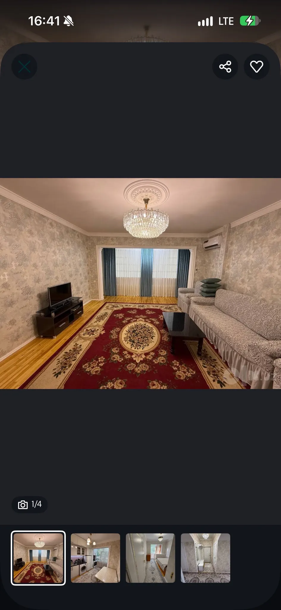 Ижарага берилади 2 хонали квартира, 60 м², 1/4 қават — Юнусобод тумани