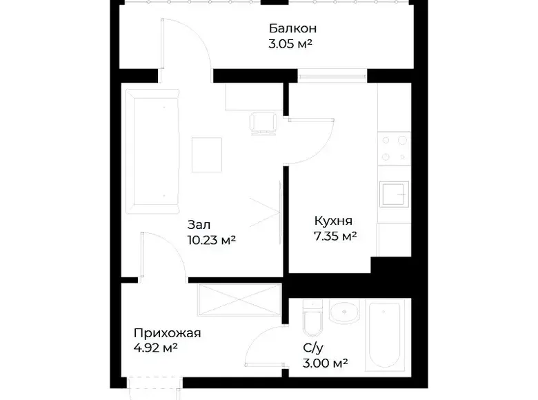Продаётся 1-комнатная квартира, 29 м², 16/16 этаж — Мирабадский район