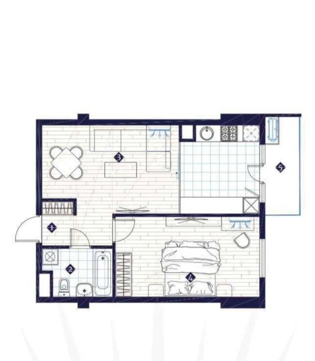 Сотилади 2 хонали квартира, 49 м², 2/14 қават — Юнусобод тумани
