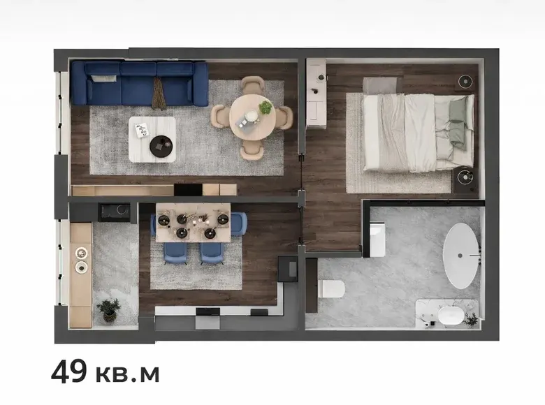 Sotiladi 1 xonali kvartira, 49 m², 2/9 qavat — Mirzo Ulugʻbek tumani