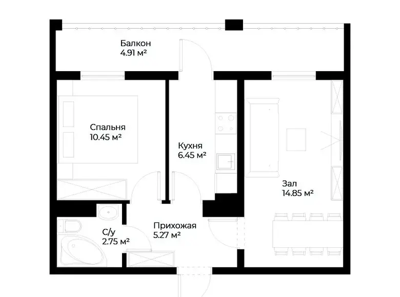 Продаётся 2-комнатная квартира, 45 м², 2/16 этаж — Мирабадский район