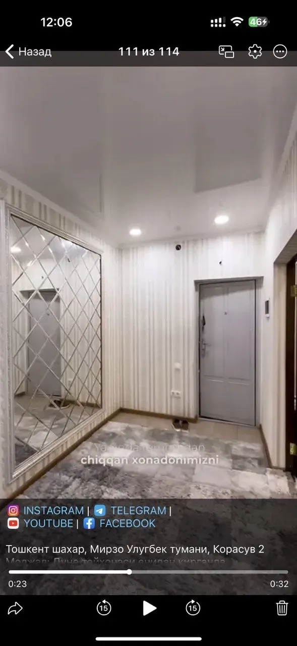 Продаётся 3-комнатная квартира, 77 м², 5/5 этаж — Мирзо-Улугбекский район