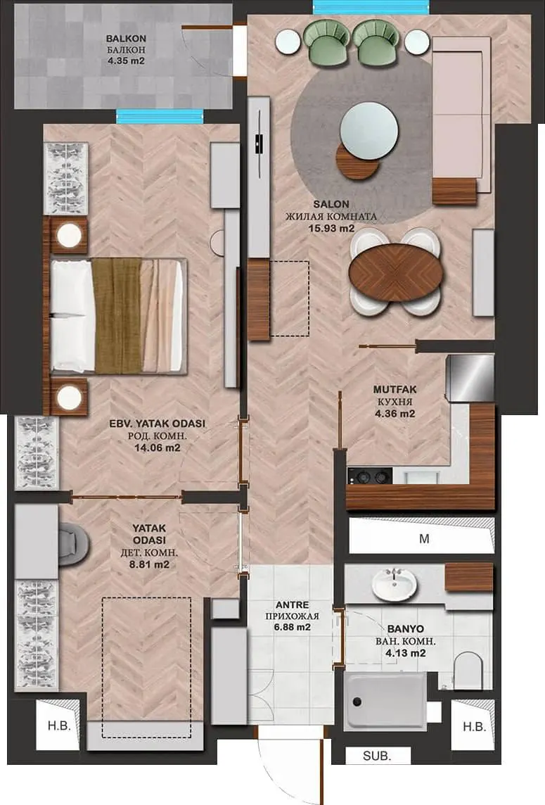 Сотилади 3 хонали квартира, 60 м², 9/51 қават — Шайхонтоҳур тумани