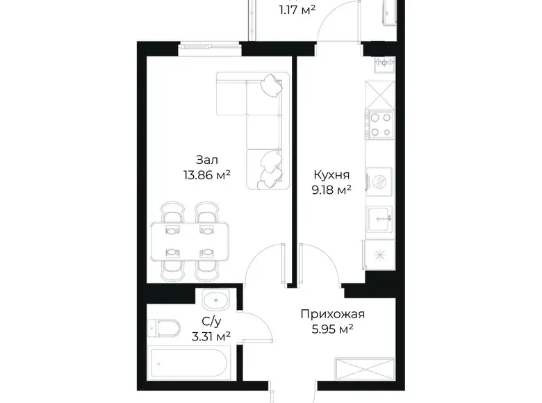 Сотилади 1 хонали квартира, 33 м², 2/16 қават — Яшнобод тумани