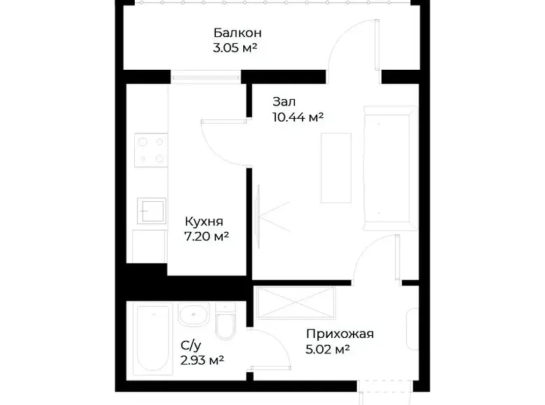 Sotiladi 1 xonali kvartira, 29 m², 9/16 qavat — Mirobod tumani