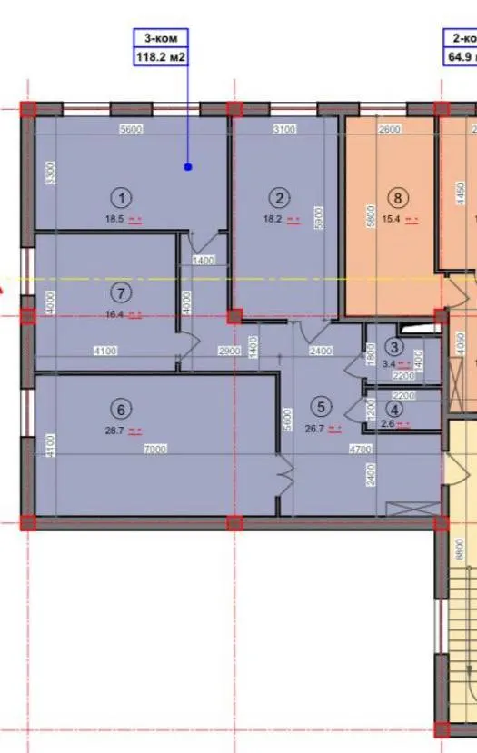 Продаётся 3-комнатная квартира, 118 м², 7/8 этаж — Шайхантахурский район