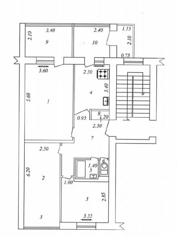 Сотилади 4 хонали квартира, 80 м², 3/4 қават — Мирзо Улуғбек тумани