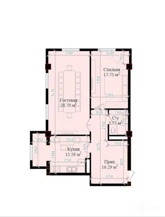 Сотилади 3 хонали квартира, 82,1 м², 11/16 қават — Яккасарой тумани
