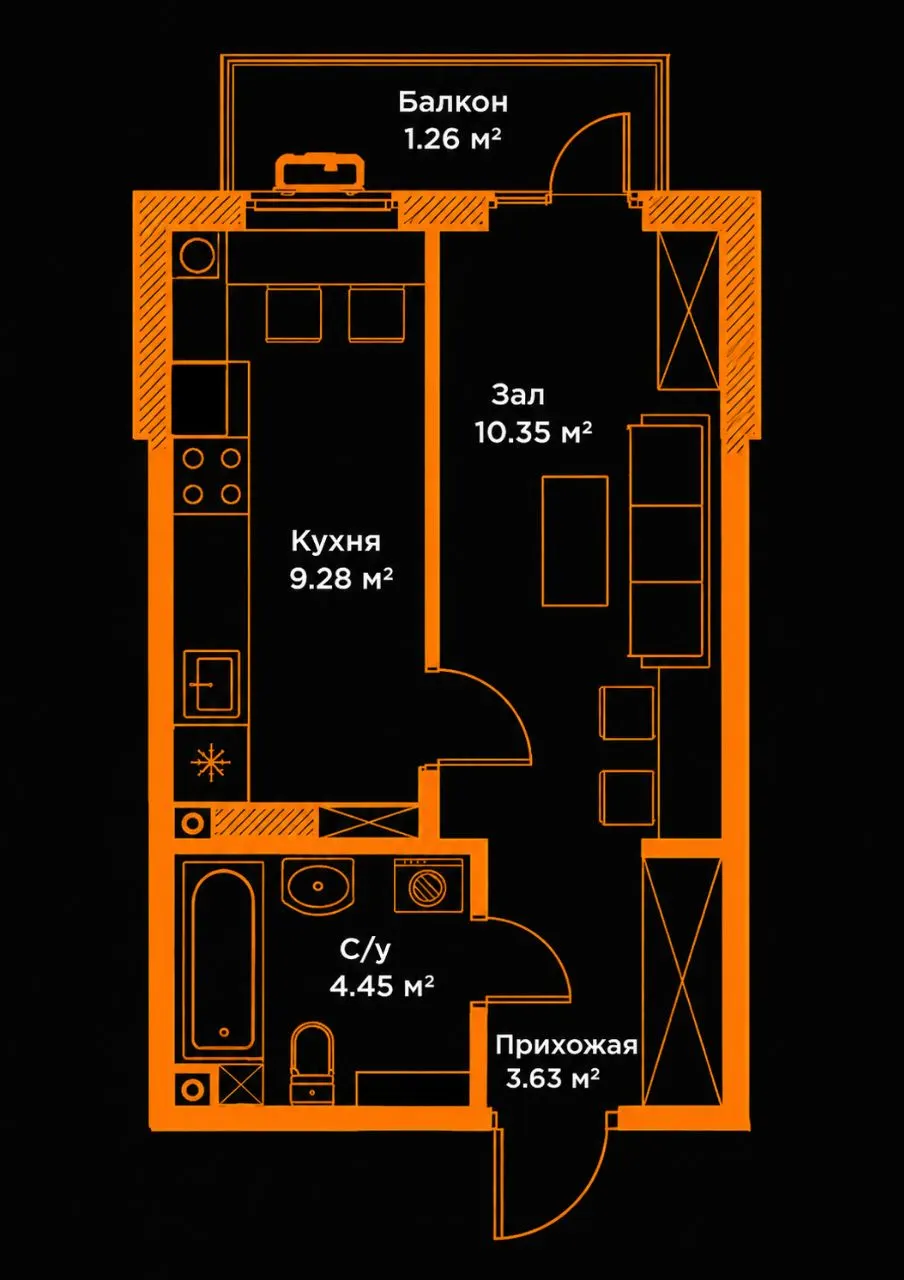 Сотилади 1 хонали квартира, 30 м², 2/15 қават — Олмазор тумани