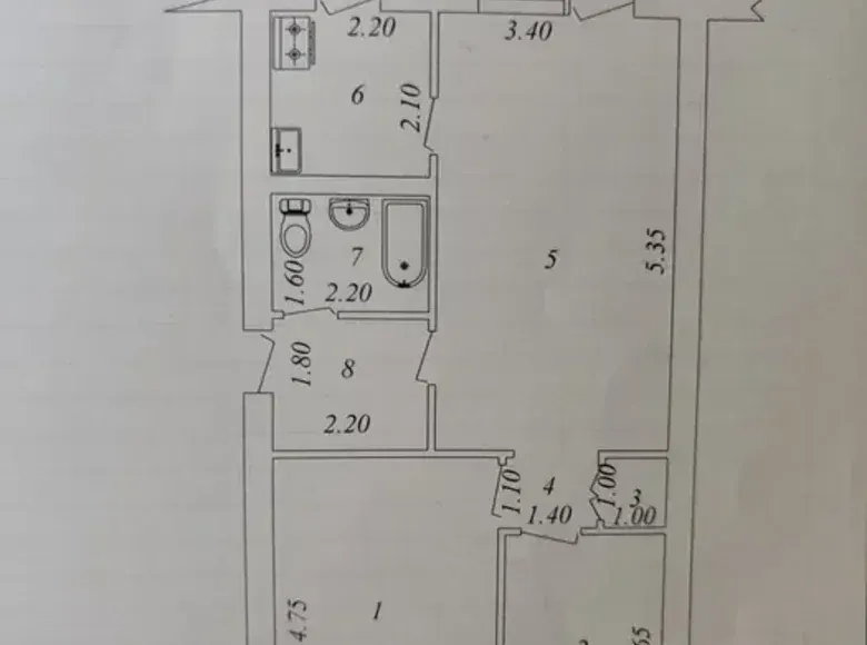 Сотилади 3 хонали квартира, 67 м², 4/5 қават — Қибрай тумани