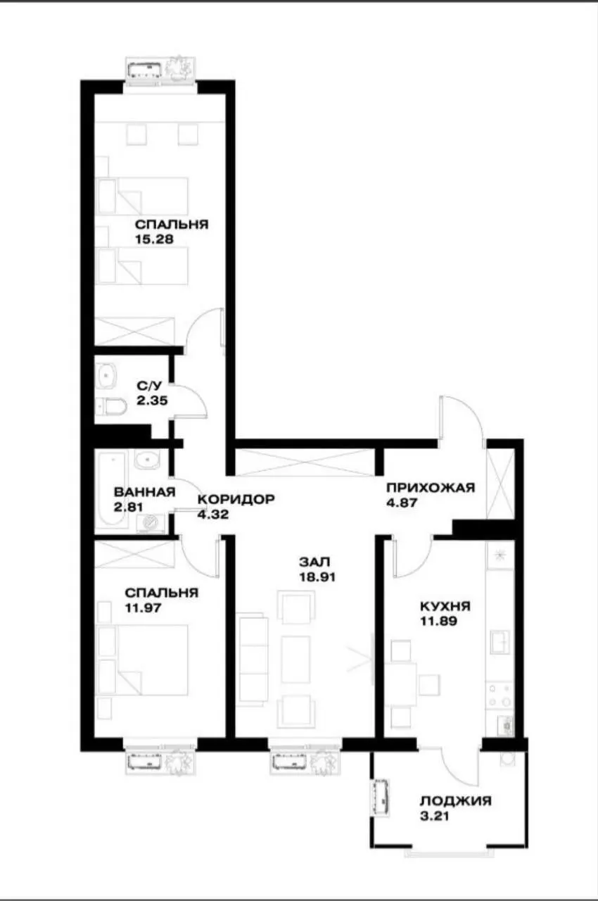 Продаётся 3-комнатная квартира, 76 м², 6/16 этаж — Мирабадский район