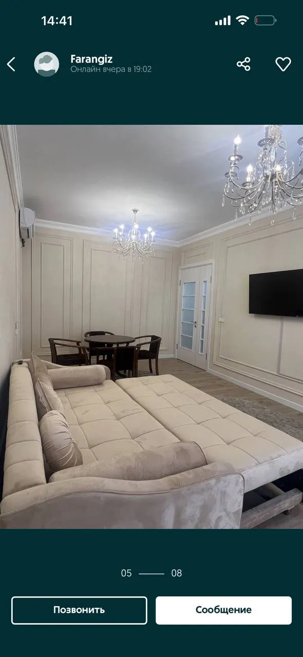 Ijaraga beriladi 2 xonali kvartira, 60 m², 7/18 qavat — Olmazor tumani