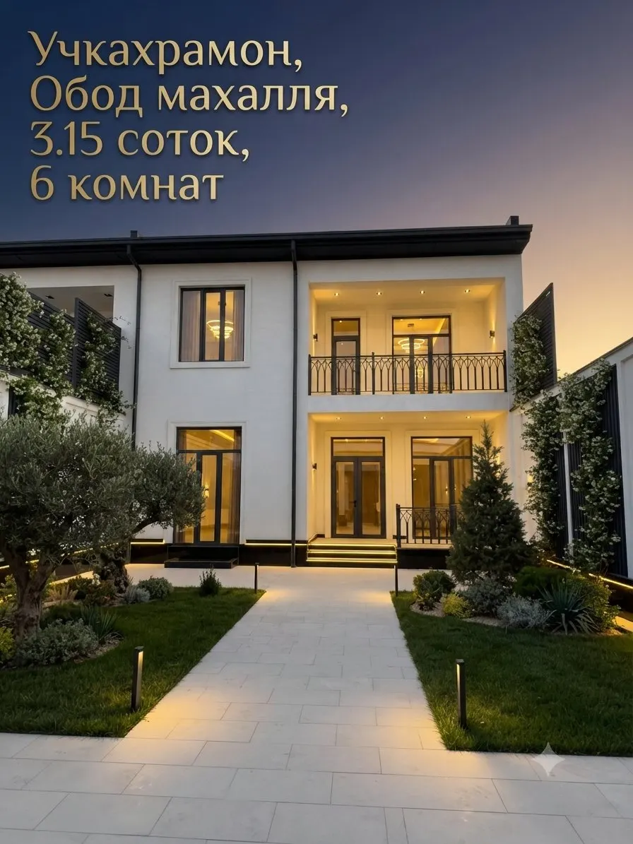 Sotiladi 6 xonali hovli uy, 3.1 sotix — Qibray tumani
