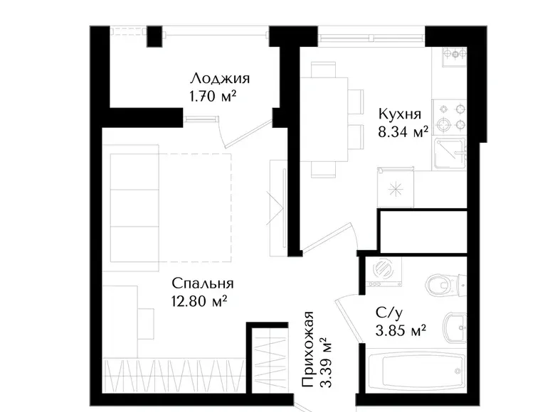 Sotiladi 1 xonali kvartira, 30 m², 14/16 qavat — Yashnobod tumani