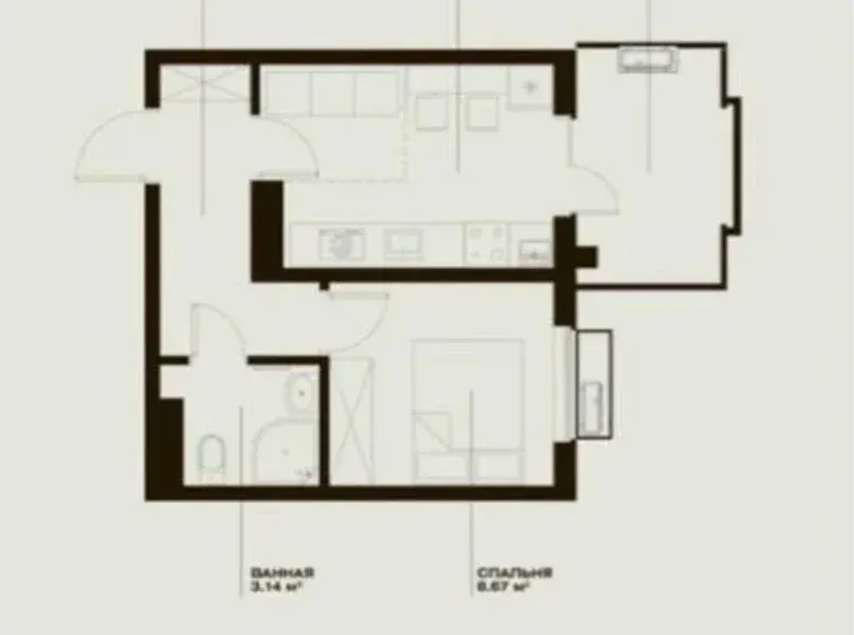 Sotiladi 1 xonali kvartira, 32 m², 15/15 qavat — Mirzo Ulugʻbek tumani