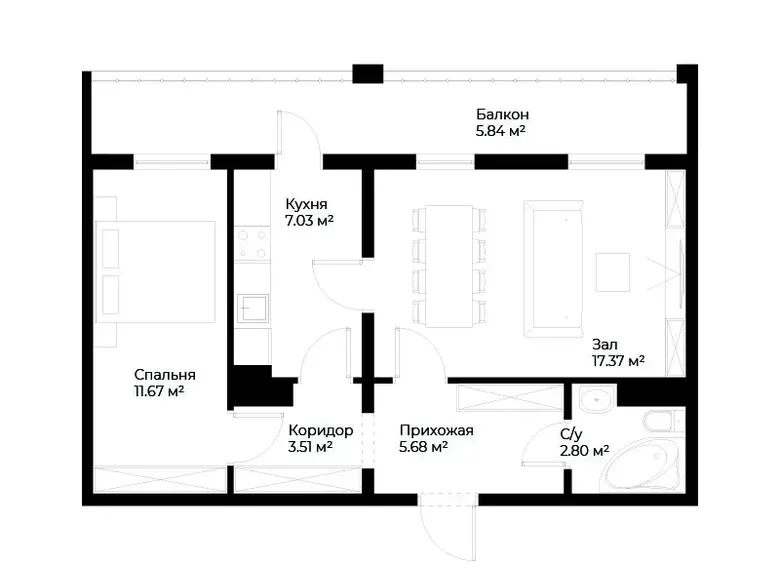Продаётся 2-комнатная квартира, 54 м², 2/16 этаж — Мирабадский район