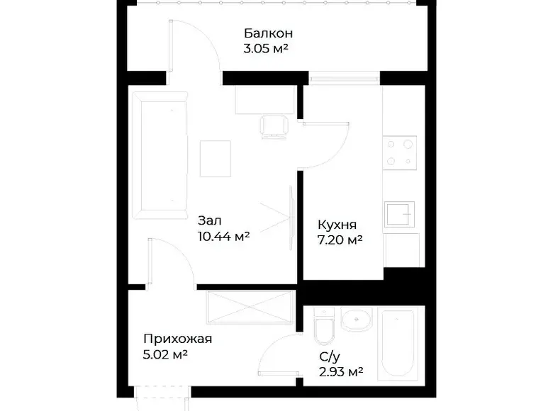 Продаётся 1-комнатная квартира, 29 м², 7/16 этаж — Мирабадский район