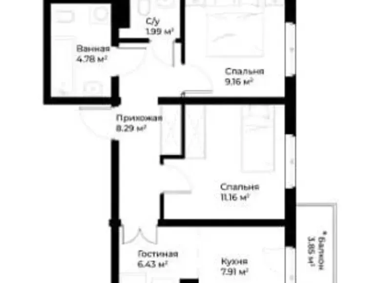 Сотилади 3 хонали квартира, 51 м², 15/15 қават — Чилонзор тумани