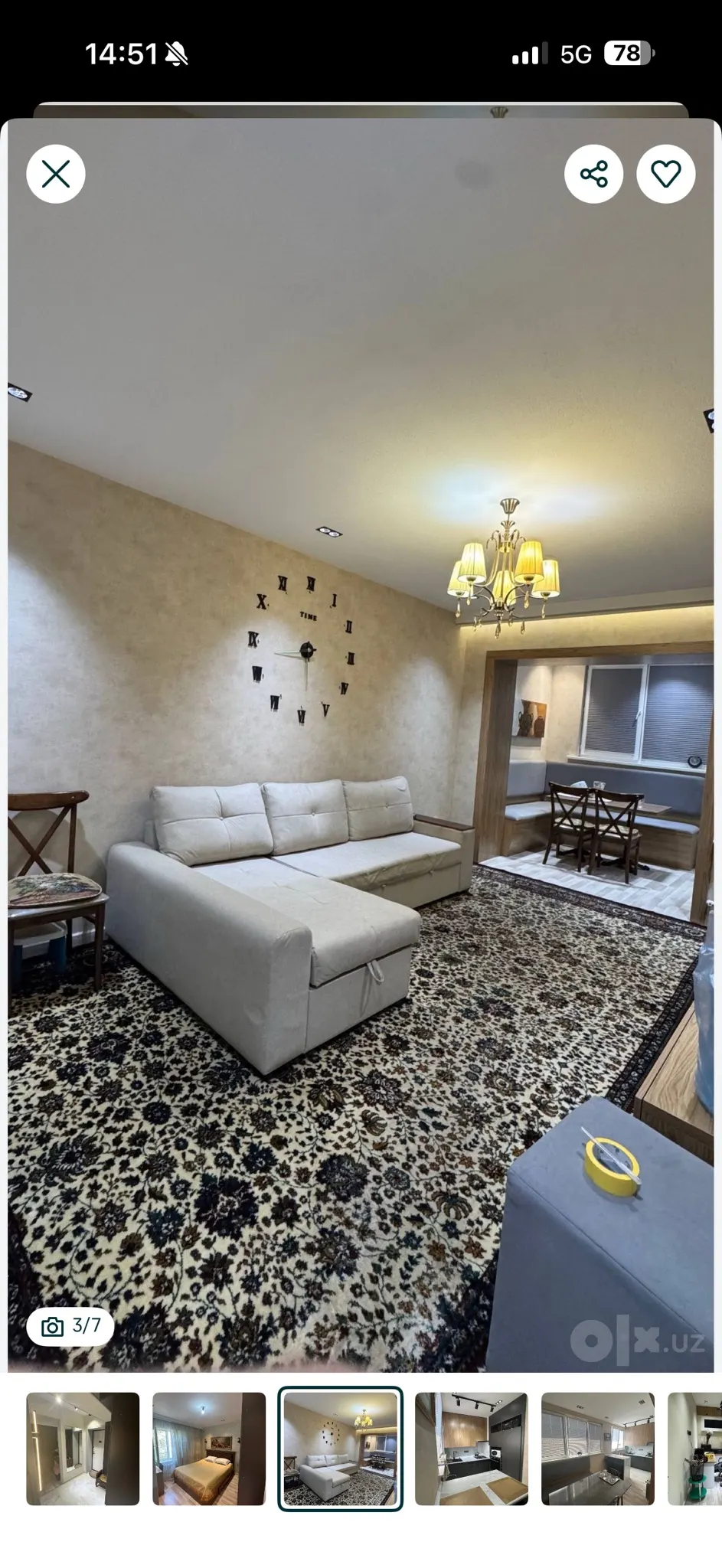 Сдаётся 4-комнатная квартира, 100 м², 2/4 этаж — Юнусабадский район