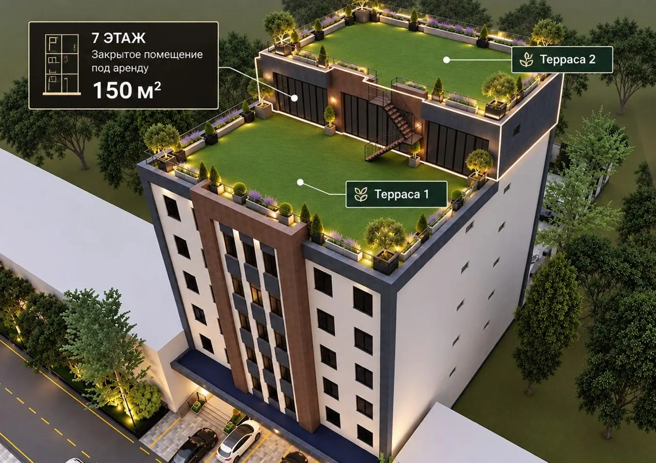 Ijaraga beriladi tijorat binosi, 150 m², 7/7 qavat — Yunusobod tumani