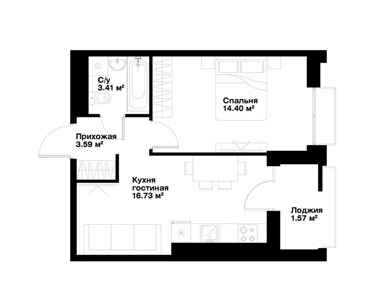 Продаётся 1-комнатная квартира, 41 м², 12/15 этаж — Мирабадский район