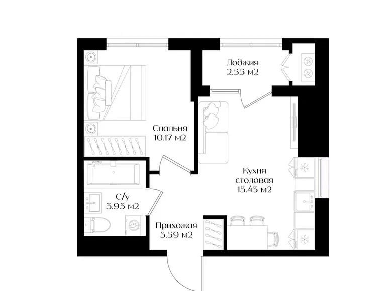 Sotiladi 1 xonali kvartira, 34 m², 2/16 qavat — Yashnobod tumani