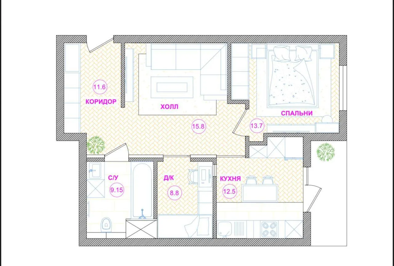 Продаётся 2-комнатная квартира, 55 м², 5/9 этаж — Мирзо-Улугбекский район