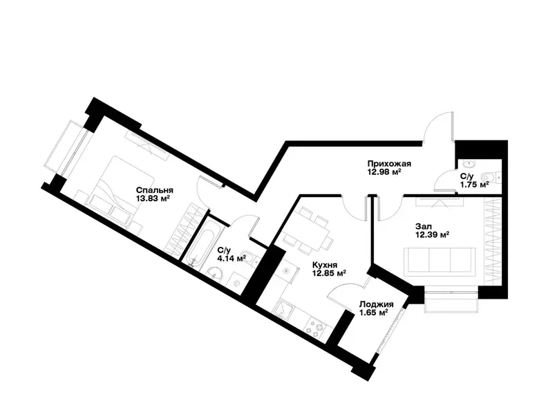 Сотилади 2 хонали квартира, 60 м², 6/15 қават — Миробод тумани