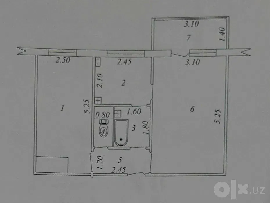 Продаётся 2-комнатная квартира, 46 м², 5/5 этаж — Мирзо-Улугбекский район
