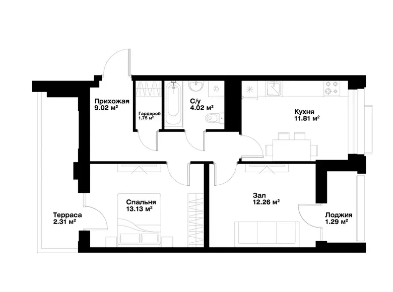 Сотилади 2 хонали квартира, 56 м², 2/15 қават — Миробод тумани