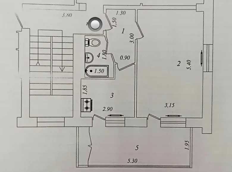 Сотилади 1 хонали квартира, 42 м², 4/4 қават — Юнусобод тумани