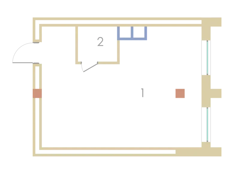 Сотилади 1 хонали квартира, 40 м², 2/9 қават — Мирзо Улуғбек тумани